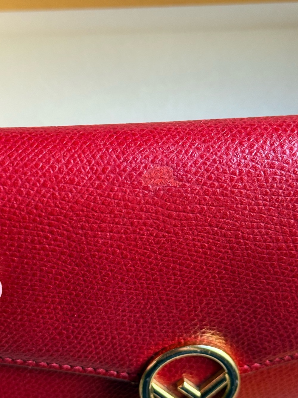 Fendi Red Leather Long Wallet with Gold Chain Insert & Box COA - Picture 9 of 11